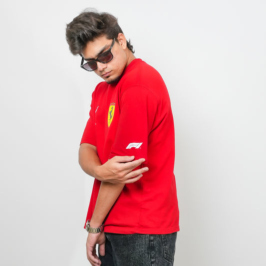 Red Color Lewis Hamilton F1 - 240 GSM Drop Shoulder Unisex Tee