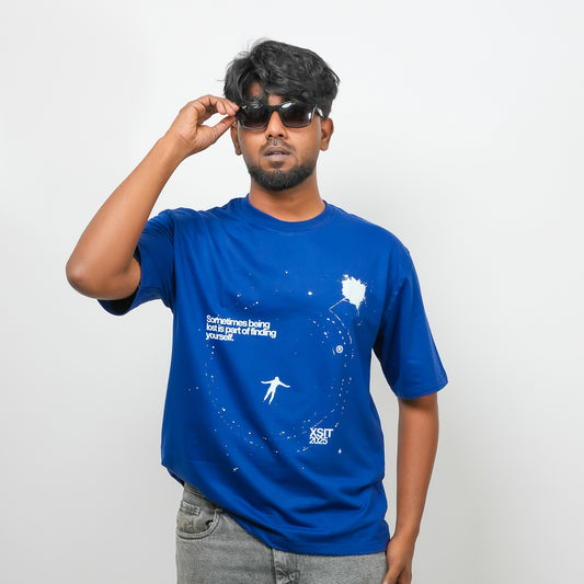 Blue Printed - 240 GSM Drop Shoulder Unisex Tee (Graphic T-Shirt)