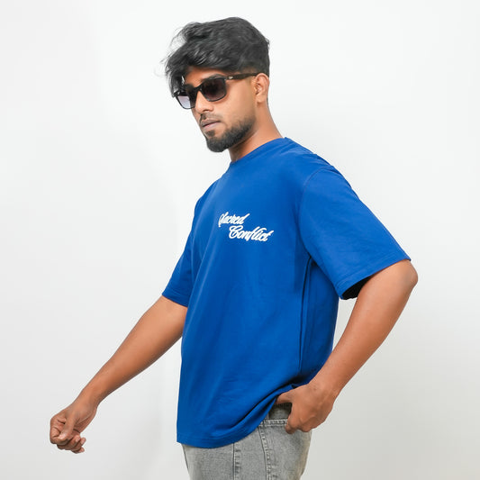 Royal Blue - 240 GSM Drop Shoulder Unisex Tee (Graphic T-Shirt)
