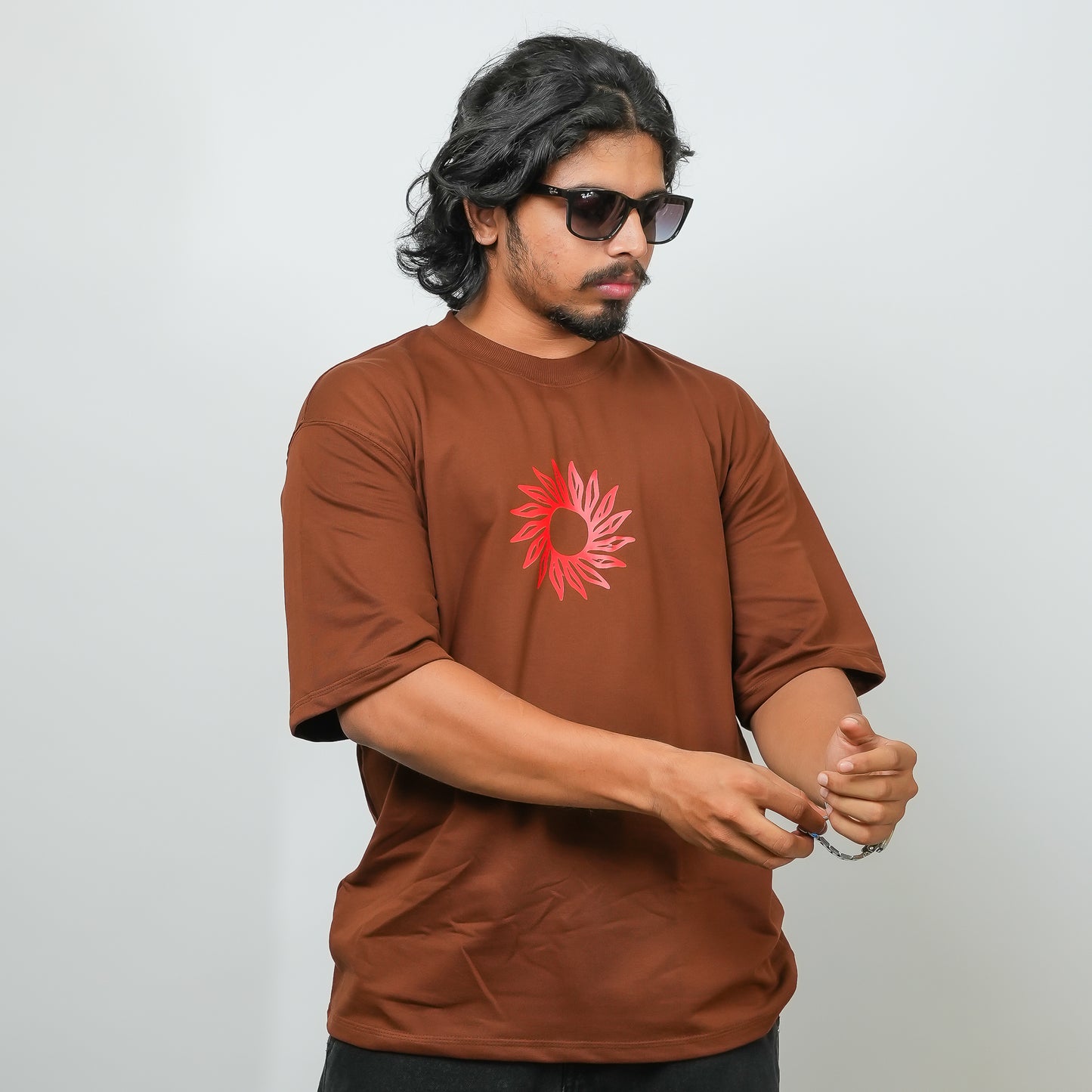 Mocha Brown - 240 GSM Drop Shoulder Unisex Tee (Graphic T-Shirt)