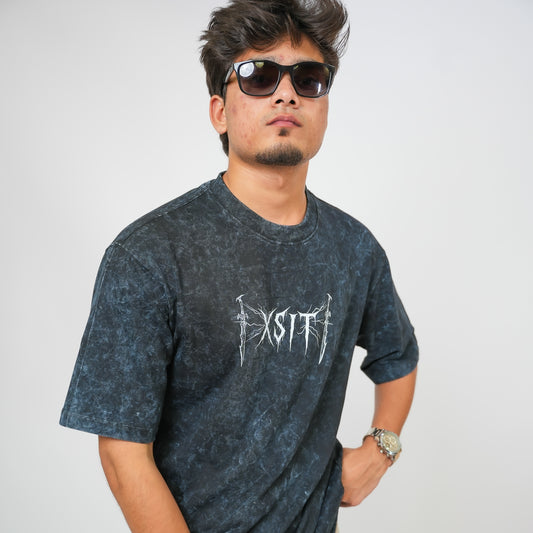 XSIT Dagger Black - 240 GSM Drop Shoulder Unisex Tee (Acid Washed)