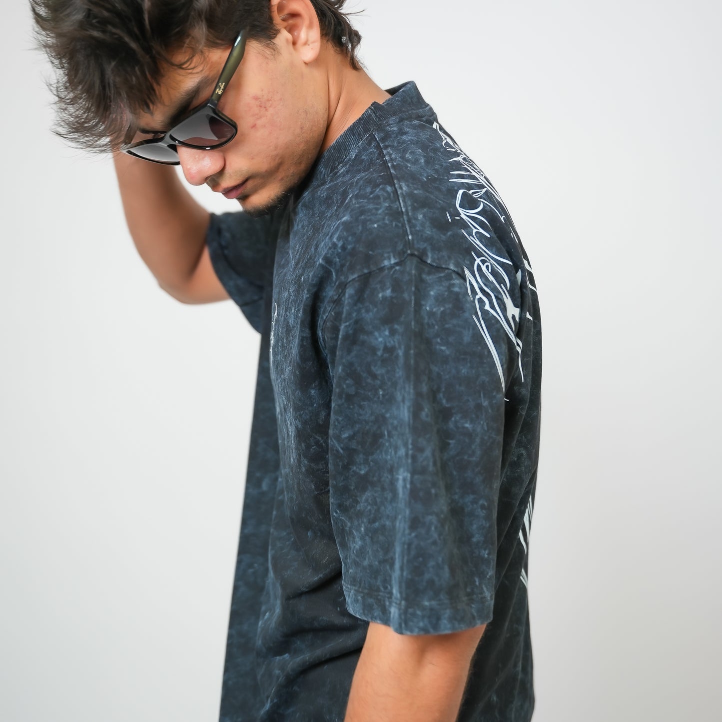 XSIT Dagger Black - 240 GSM Drop Shoulder Unisex Tee (Acid Washed)