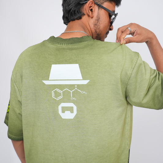 Heisenberg Oversized - 240 GSM Drop Shoulder Light Green Tee