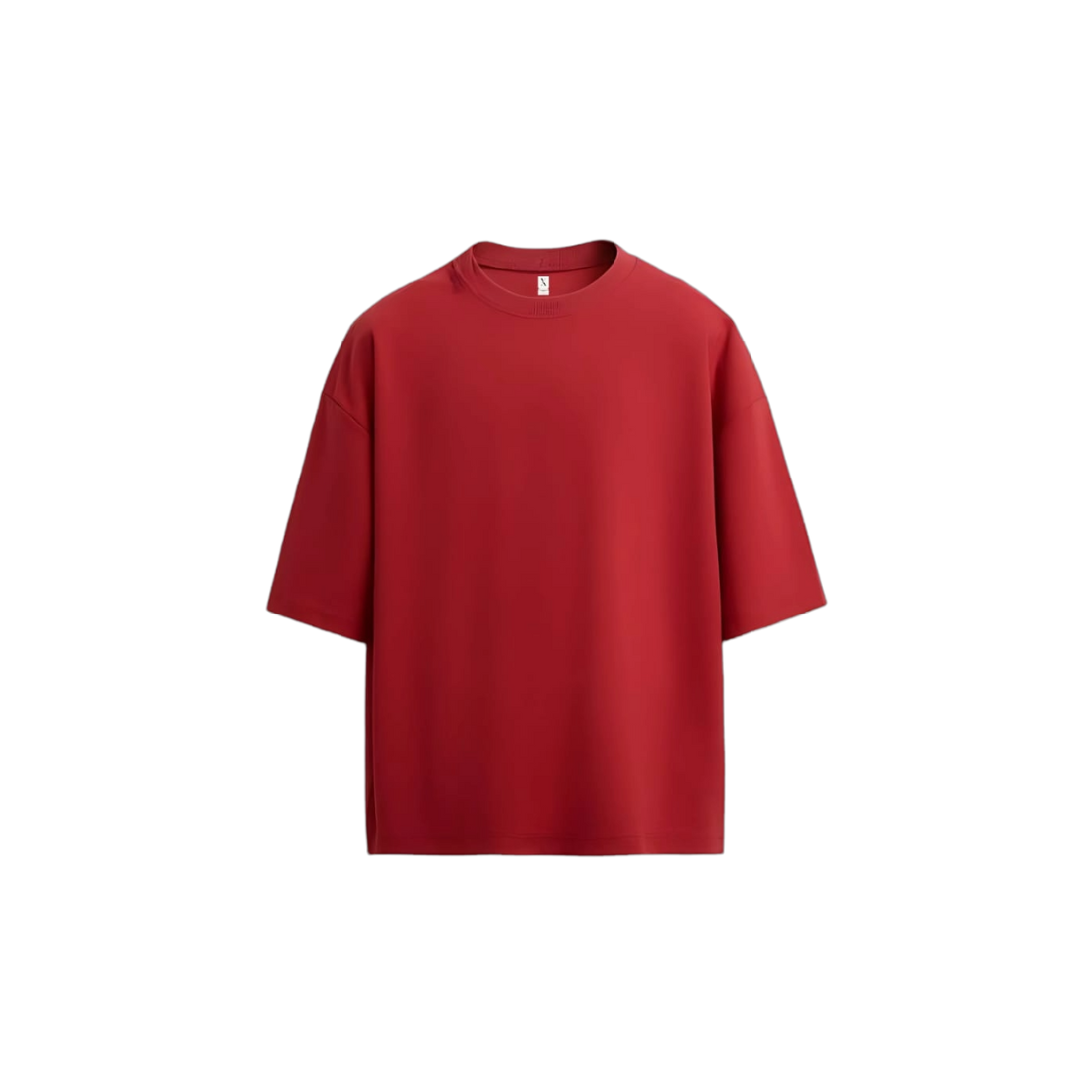 Plain Red Oversized T-Shirt - Drop Shoulder Fit