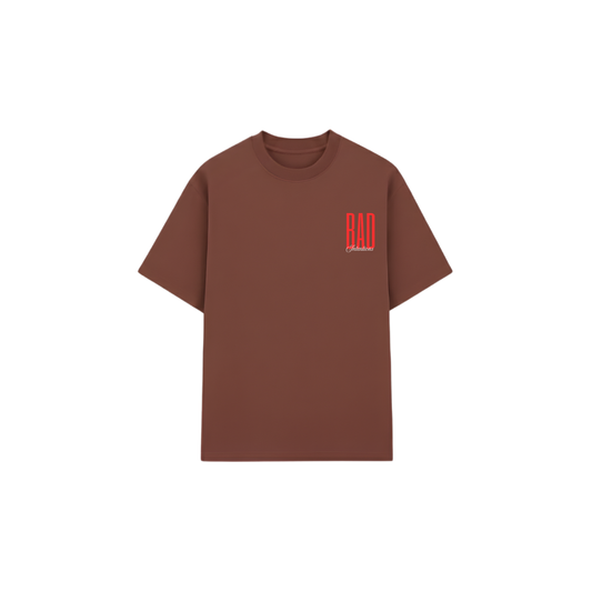 Mocha Brown Typography T-Shirt - Oversized drop shoulder tee