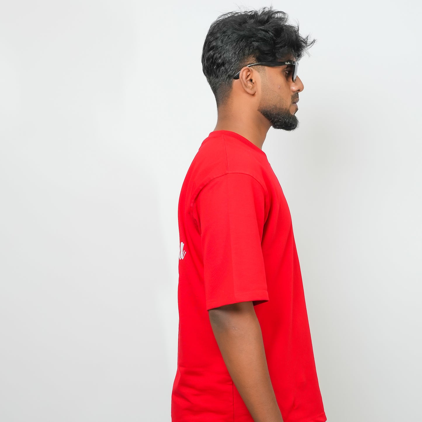Red Floral - 240 GSM Drop Shoulder Unisex Tee (Graphic T-Shirt)