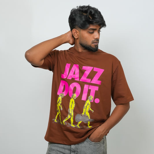 Jazz Printed  - 240 GSM Drop Shoulder Unisex Tee (Graphic T-Shirt)