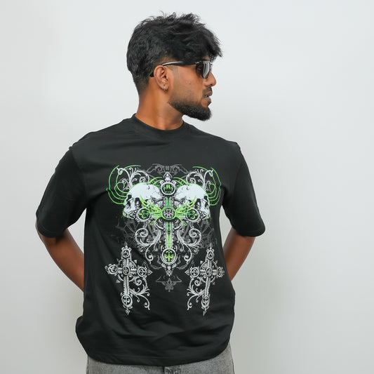 Gothic Skull - 240 GSM Drop Shoulder Unisex Tee (Graphic T-Shirt)