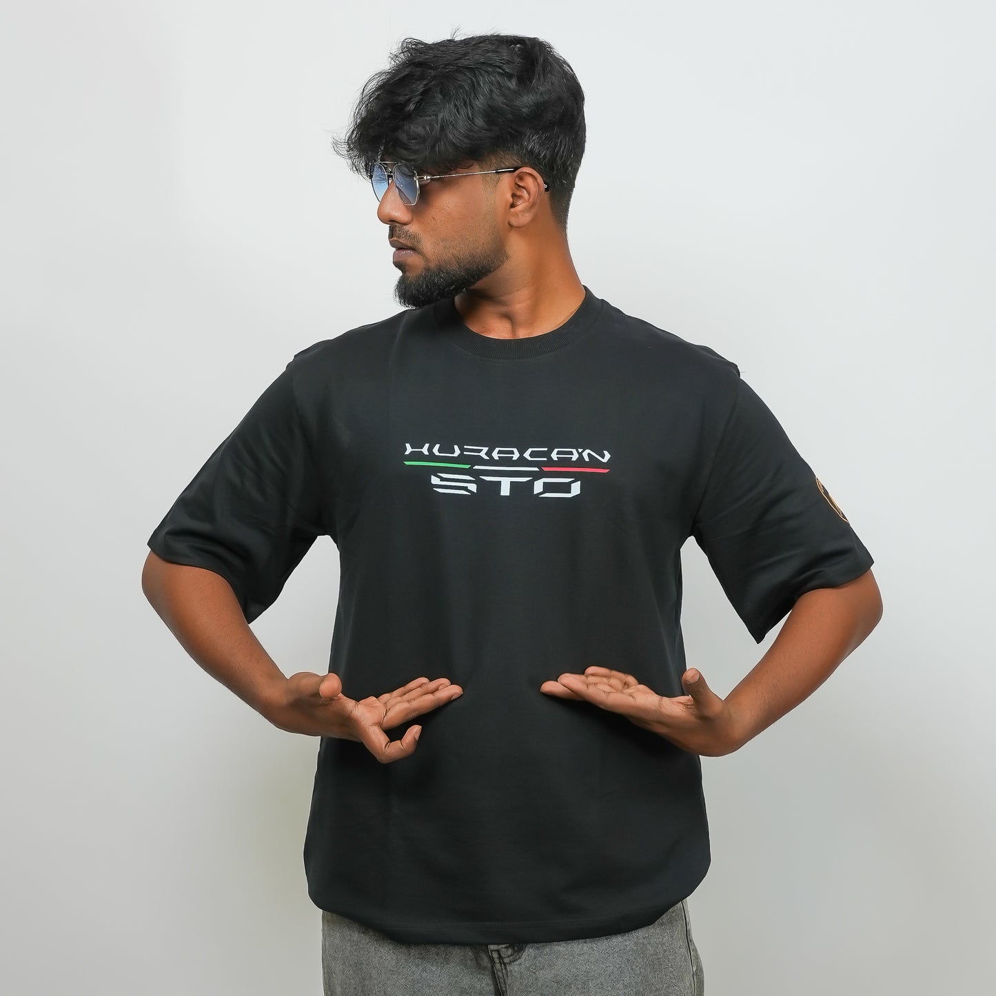 Oversized Lamborghini Huracan STO - 240 GSM Drop Shoulder Tee