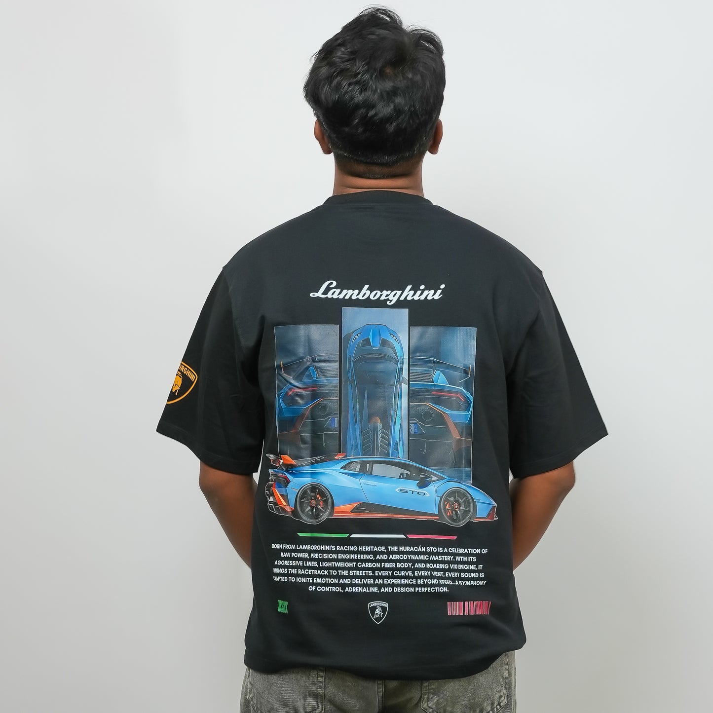 Oversized Lamborghini Huracan STO - 240 GSM Drop Shoulder Tee