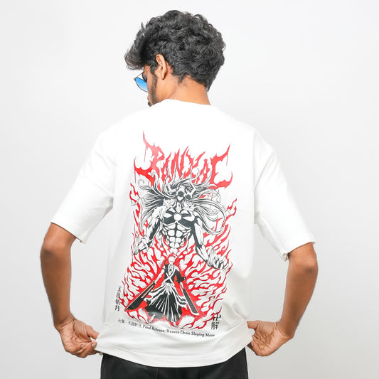 Bankai (White) - 240 GSM Oversized Drop Shoulder Fit