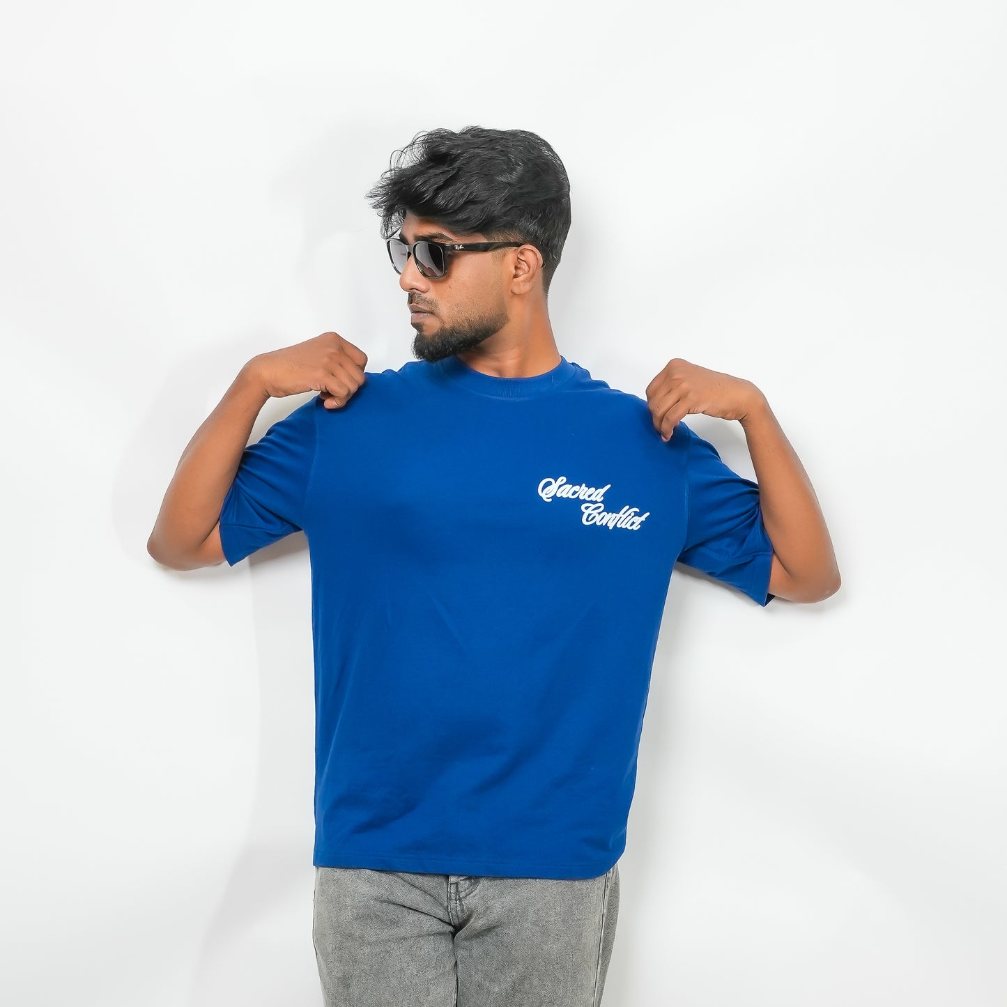 Royal Blue - 240 GSM Drop Shoulder Unisex Tee (Graphic T-Shirt)