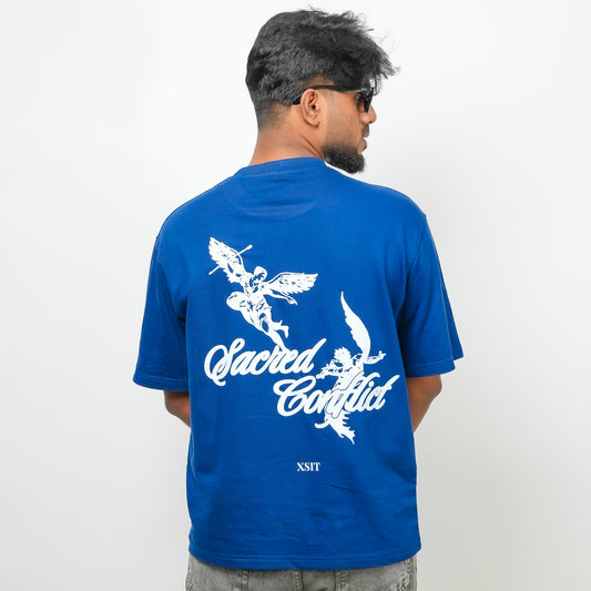 Royal Blue - 240 GSM Drop Shoulder Unisex Tee (Graphic T-Shirt)