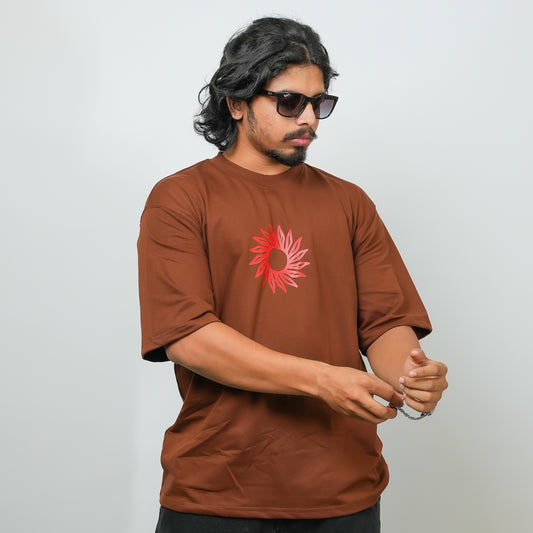 Mocha Brown - 240 GSM Drop Shoulder Unisex Tee (Graphic T-Shirt)