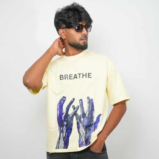 Breath Printed - 240 GSM Drop Shoulder Unisex Tee (Graphic T-Shirt)