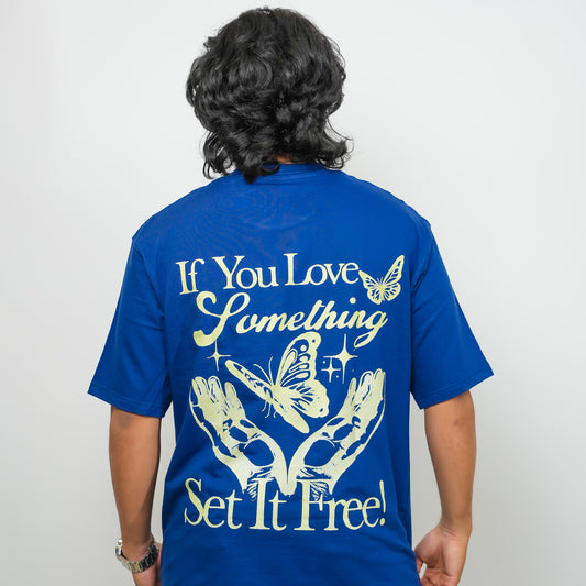 Navy Blue - 240 GSM Drop Shoulder Unisex Tee (Graphic T-Shirt)