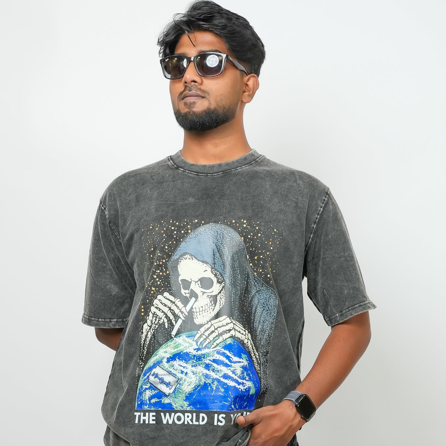 Grey Reaper - 240 GSM Drop Shoulder Unisex Tee (Dyed Washed)