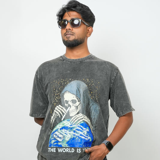 Grey Reaper - 240 GSM Drop Shoulder Unisex Tee (Dyed Washed)