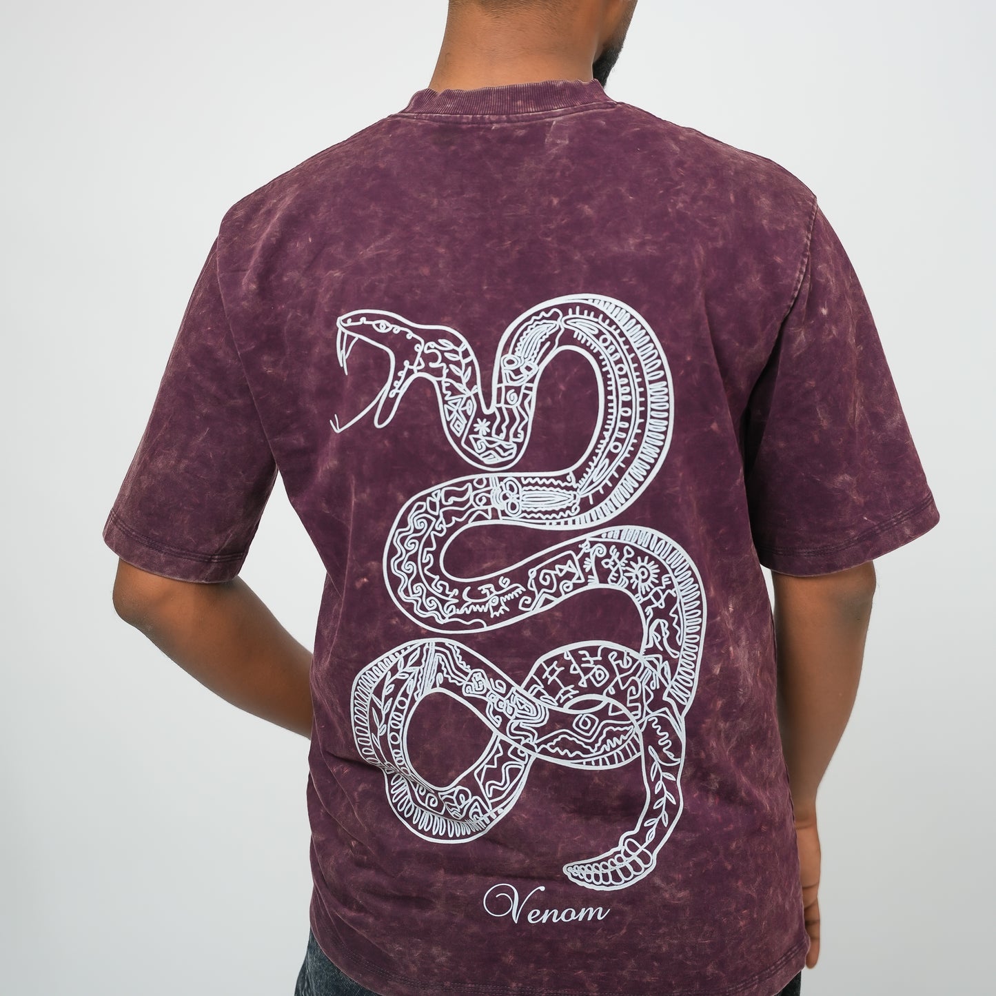 Venom Snake - 240 GSM Drop Shoulder Unisex Tee (Acid Washed)