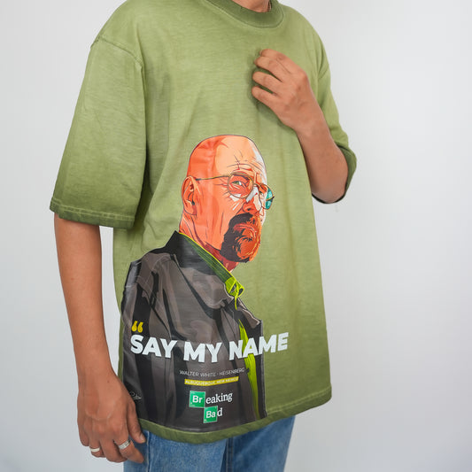 Heisenberg Oversized - 240 GSM Drop Shoulder Light Green Tee
