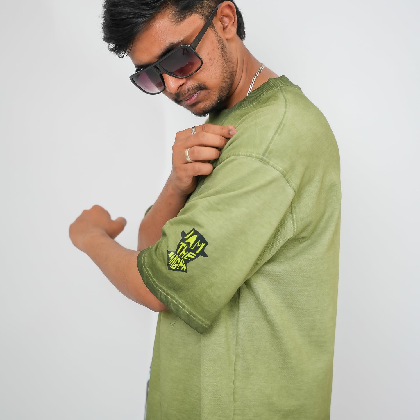 Heisenberg Oversized - 240 GSM Drop Shoulder Light Green Tee