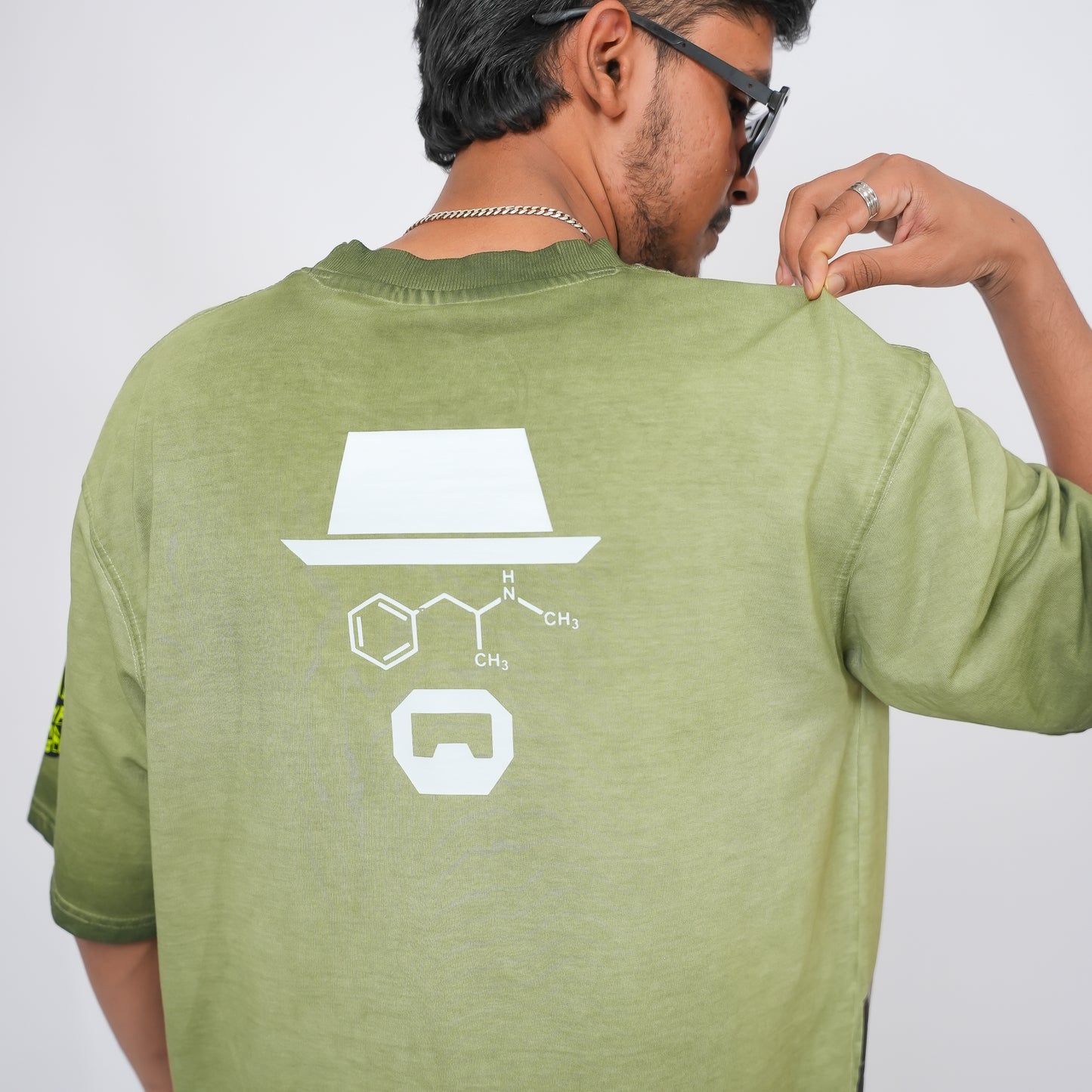 Heisenberg Oversized - 240 GSM Drop Shoulder Light Green Tee