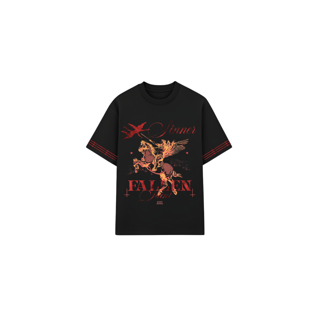 Heavyweight Oversized Gothic Tee: Fallen Angel