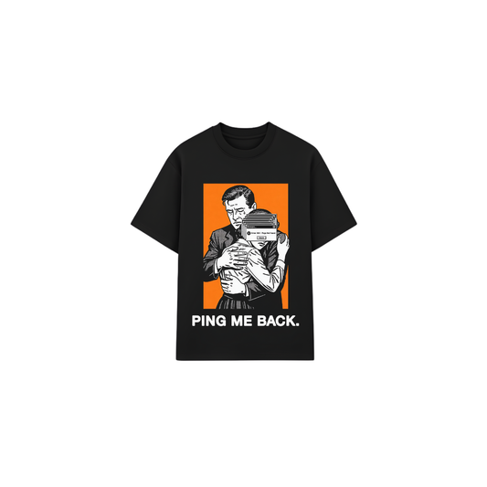Retro "Ping Me Back" Oversized T-Shirt | Premium Heavyweight Tee