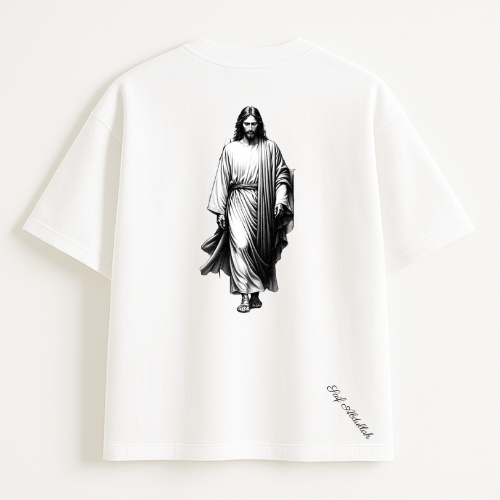 Drop shoulder tee (white)