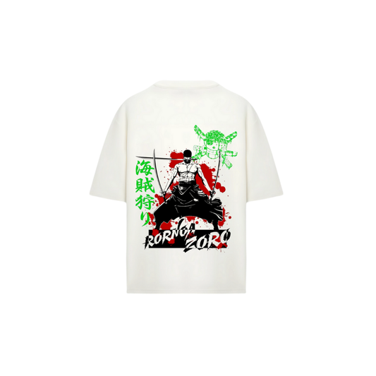 Zoro Roronoa One Piece T-Shirt - Oversized Anime Drop Shoulder Tee