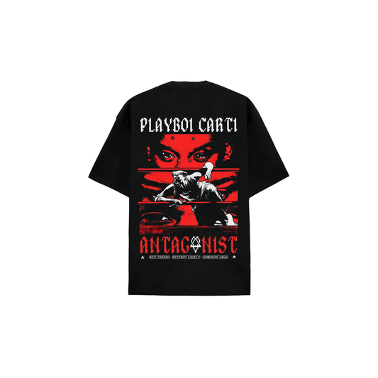 Playboi Carti all red T-Shirt - Oversized Drop Shoulder Tee