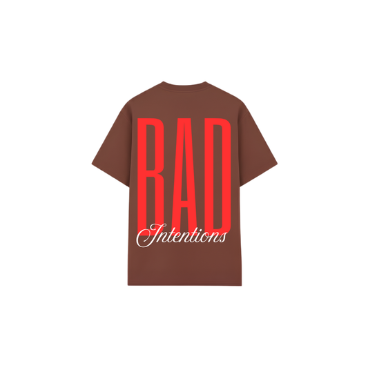Mocha Brown Typography T-Shirt - Oversized drop shoulder tee
