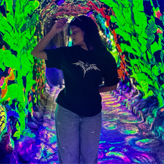 XSIT x Sanjana.nah | Black Oversized Printed T-shirt