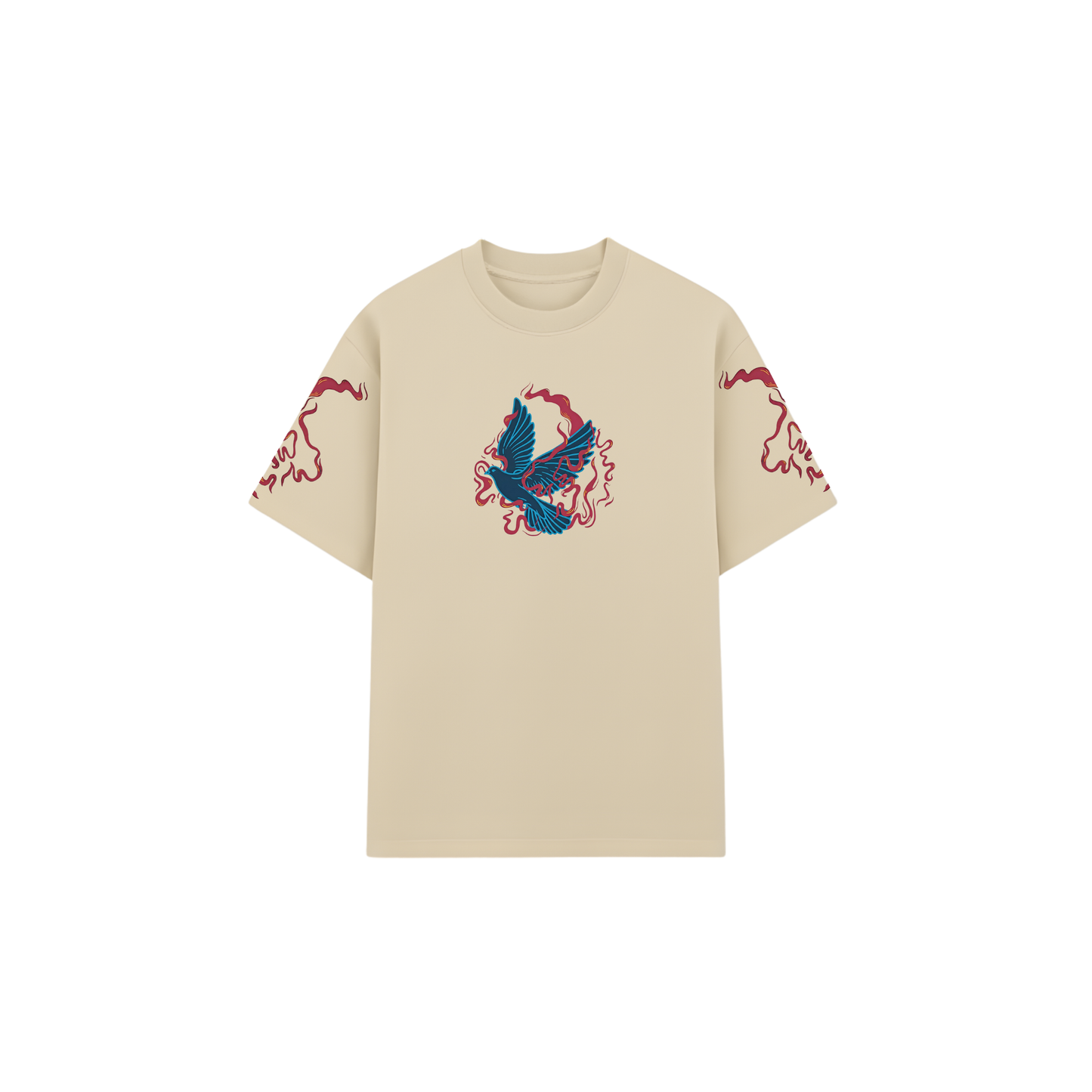 Sandel Color Drop Shoulder Printed T-Shirt