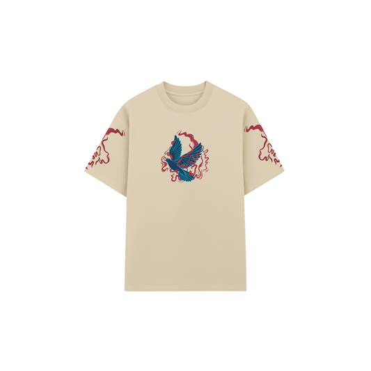 Sandel Color Drop Shoulder Printed T-Shirt