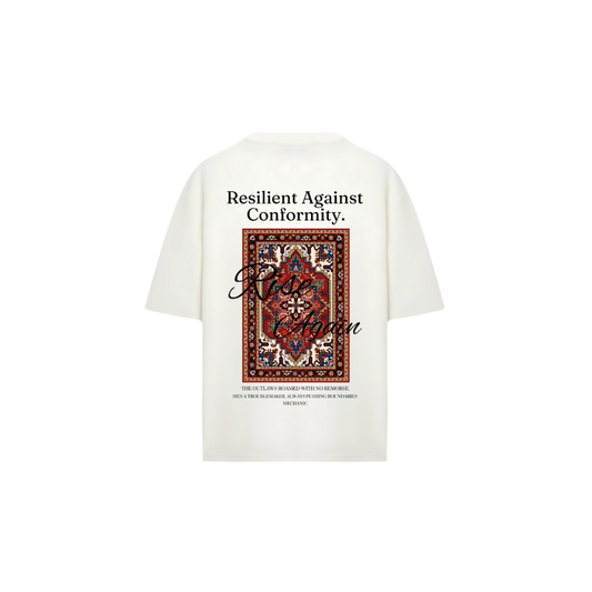 Resilient Typography T-Shirt - Oversized Rug Graphic Statement Tee