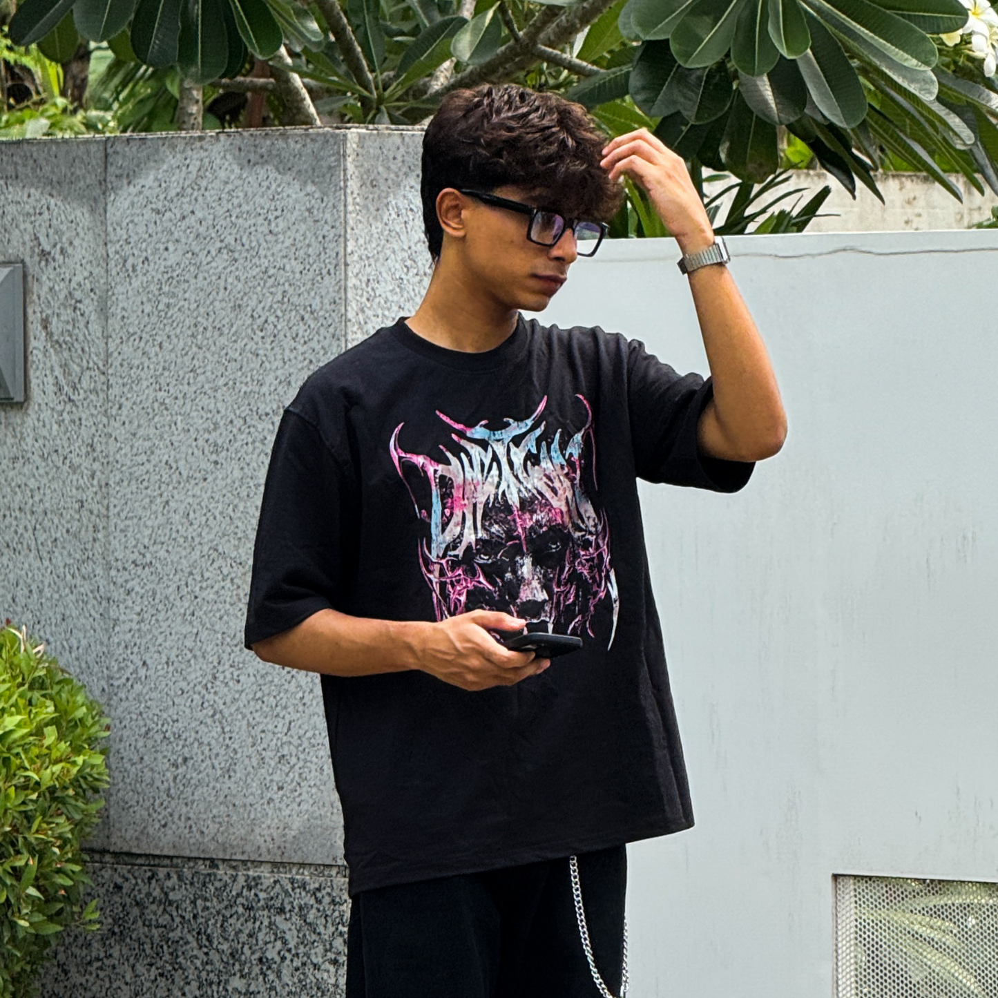 XSIT x fadhi_doxx |Black oversized tshirt graphic tee