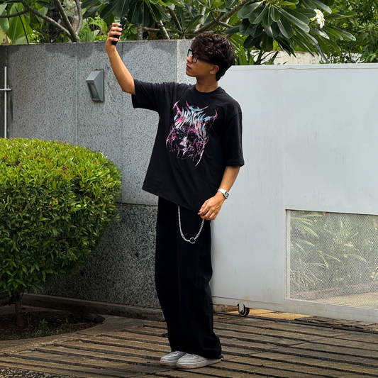 XSIT x fadhi_doxx |Black oversized tshirt graphic tee