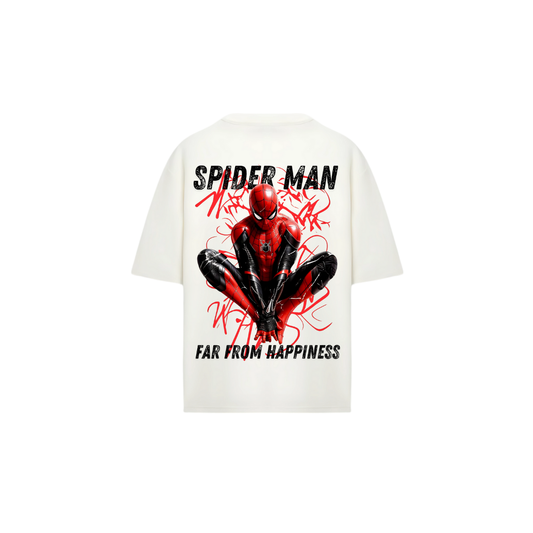 Spider-Man Far From Happiness T-Shirt - Oversized Marvel Hero Tee