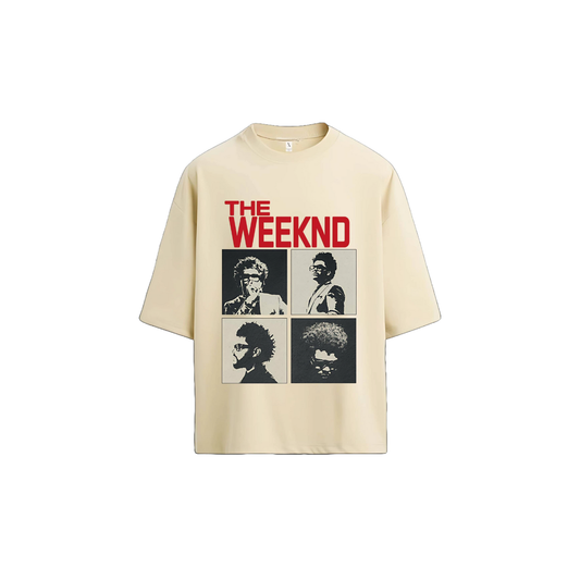 The Weeknd Retro Collage T-Shirt - Oversized Drop Shoulder Premium Tee